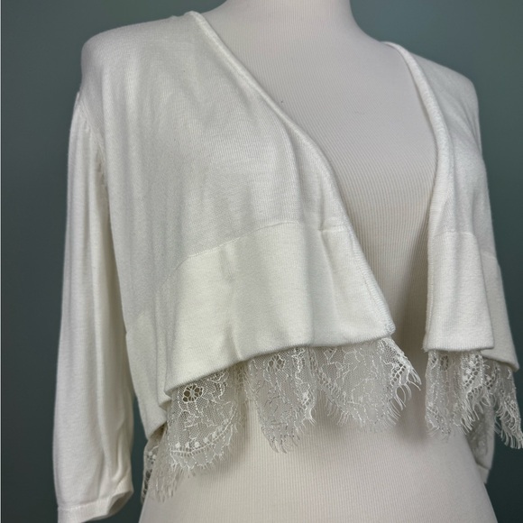 Lace Cropped Cardigan - Picture 1 of 8